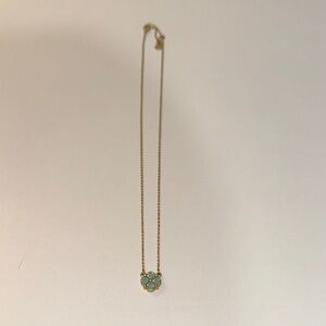 Delicate Gold Necklace with Turquoise Flower Pendant